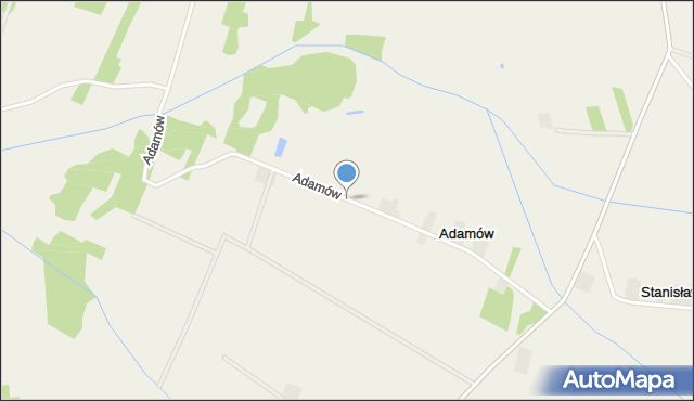 Adamów gmina Paradyż, Adamów, mapa Adamów gmina Paradyż