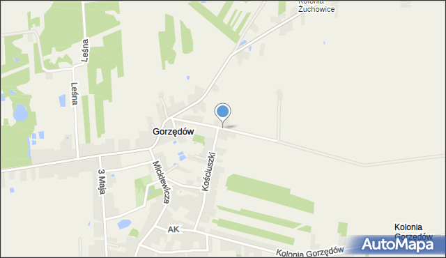 Gorzędów, Adamowskiego Józefa, mapa Gorzędów