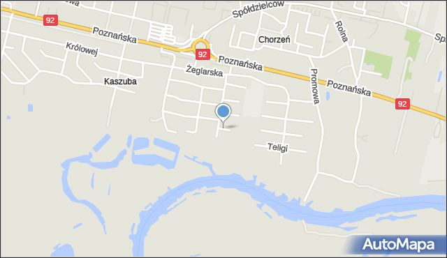 Konin, Admiralska, mapa Konina