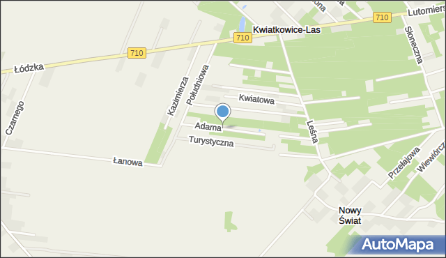 Kwiatkowice-Las, Adama, mapa Kwiatkowice-Las