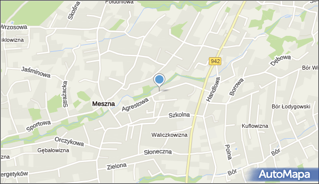 Meszna gmina Wilkowice, Agrestowa, mapa Meszna gmina Wilkowice