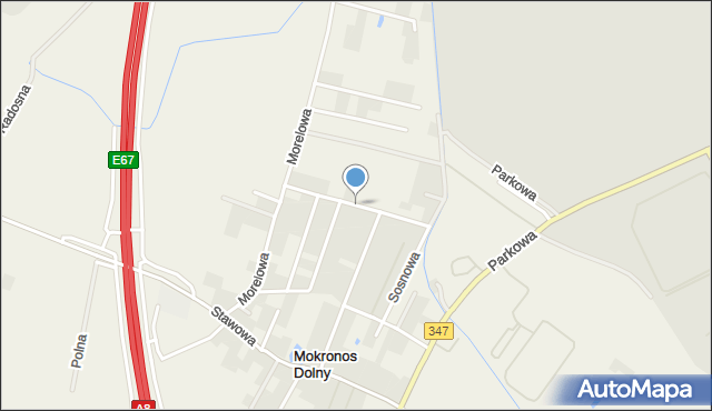 Mokronos Dolny, Agrestowa, mapa Mokronos Dolny