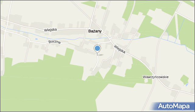 Bażany, Akacjowa, mapa Bażany