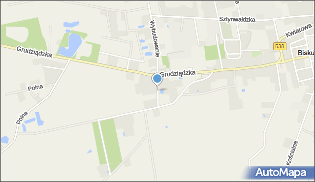 Biskupiec powiat nowomiejski, Akacjowa, mapa Biskupiec powiat nowomiejski