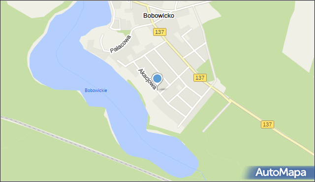 Bobowicko, Akacjowa, mapa Bobowicko