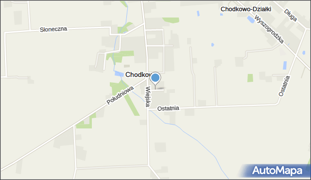 Chodkowo, Akacjowa, mapa Chodkowo