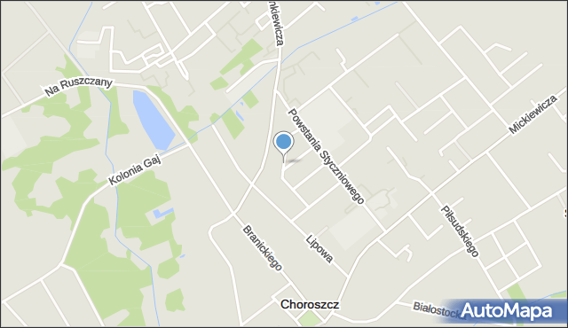 Choroszcz, Akacjowa, mapa Choroszcz