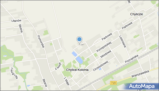 Chylice-Kolonia, Akacjowa, mapa Chylice-Kolonia