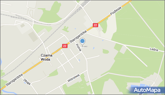 Czarna Woda powiat starogardzki, Akacjowa, mapa Czarna Woda powiat starogardzki