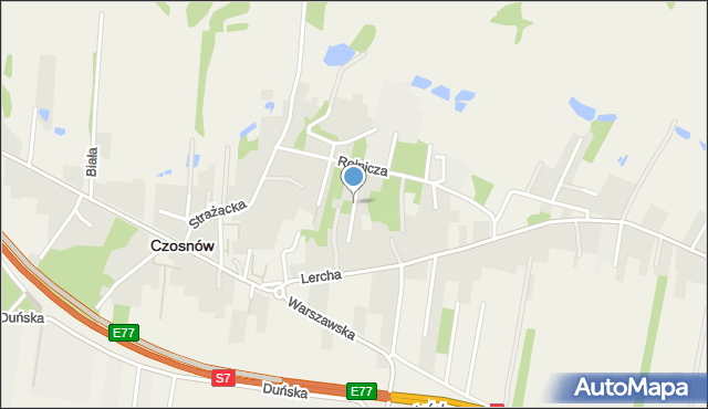 Czosnów, Akacjowa, mapa Czosnów