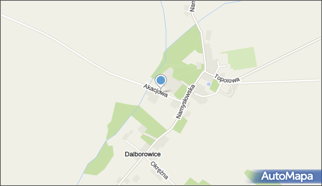 Dalborowice, Akacjowa, mapa Dalborowice