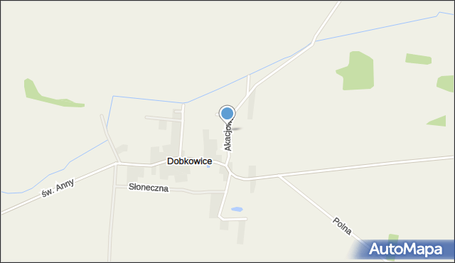 Dobkowice gmina Kobierzyce, Akacjowa, mapa Dobkowice gmina Kobierzyce