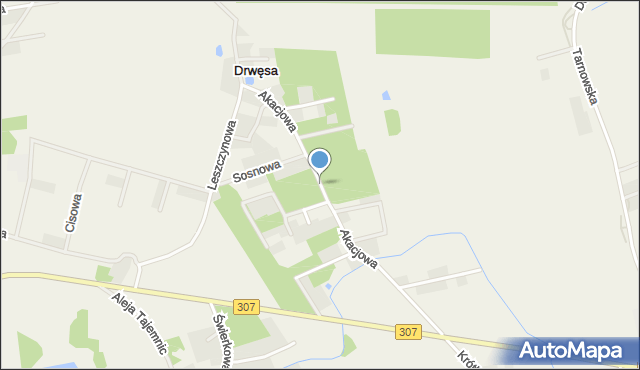 Drwęsa, Akacjowa, mapa Drwęsa