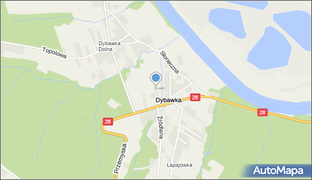Dybawka, Akacjowa, mapa Dybawka