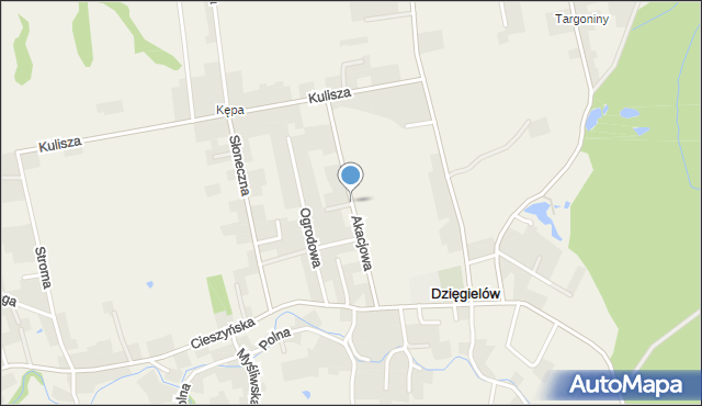 Dzięgielów, Akacjowa, mapa Dzięgielów