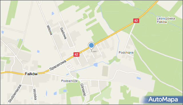 Fałków, Akacjowa, mapa Fałków