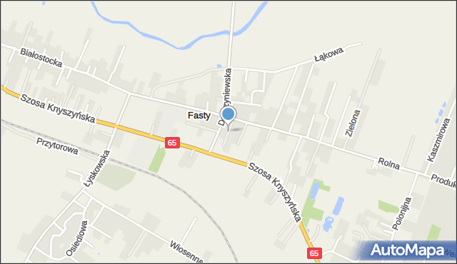 Fasty, Akacjowa, mapa Fasty