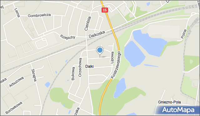 Gniezno, Akacjowa, mapa Gniezna