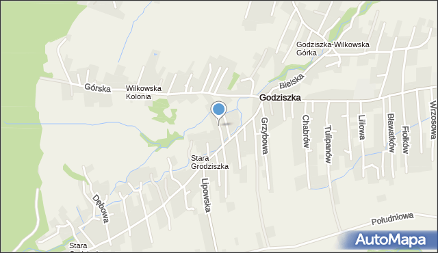 Godziszka gmina Buczkowice, Akacjowa, mapa Godziszka gmina Buczkowice