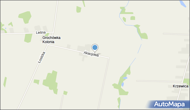 Grochówka Kolonia, Akacjowa, mapa Grochówka Kolonia