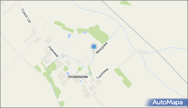 Grodziszów, Akacjowa, mapa Grodziszów