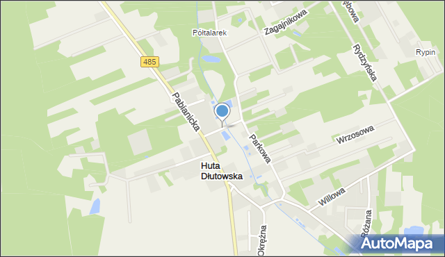 Huta Dłutowska, Akacjowa, mapa Huta Dłutowska