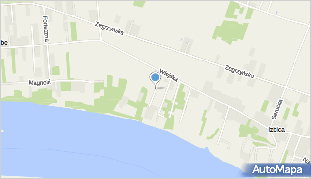 Izbica gmina Serock, Akacjowa, mapa Izbica gmina Serock