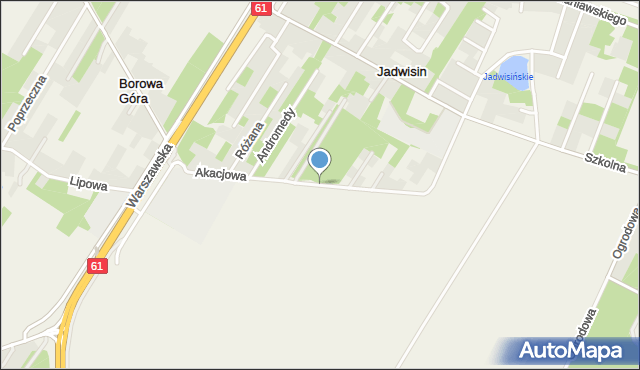 Jadwisin gmina Serock, Akacjowa, mapa Jadwisin gmina Serock
