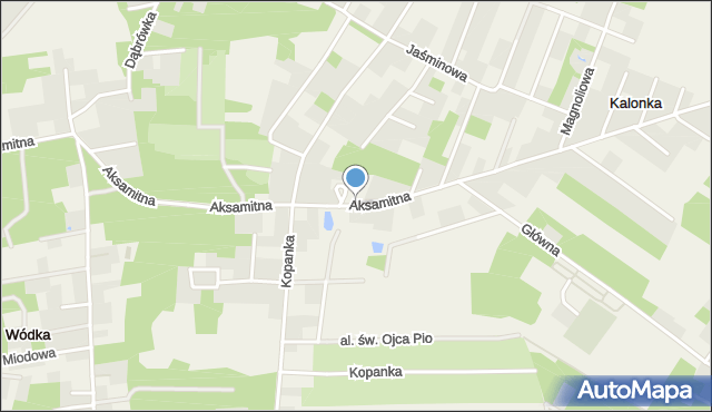 Kalonka gmina Nowosolna, Aksamitna, mapa Kalonka gmina Nowosolna
