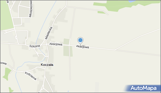 Koczała, Akacjowa, mapa Koczała