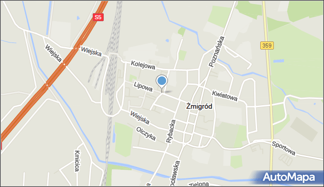 Korzeńsko, Akacjowa, mapa Korzeńsko