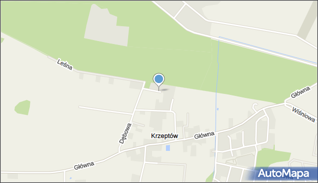 Krzeptów, Akacjowa, mapa Krzeptów