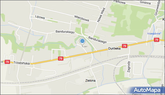 Krzeszowice, Akacjowa, mapa Krzeszowice