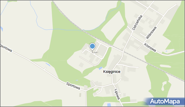 Księginice gmina Miękinia, Akacjowa, mapa Księginice gmina Miękinia