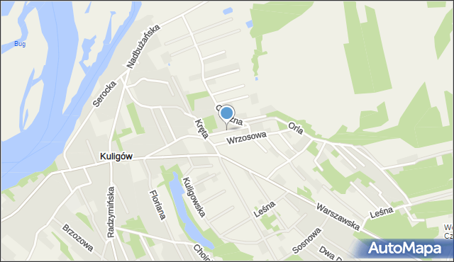 Kuligów, Akacjowa, mapa Kuligów