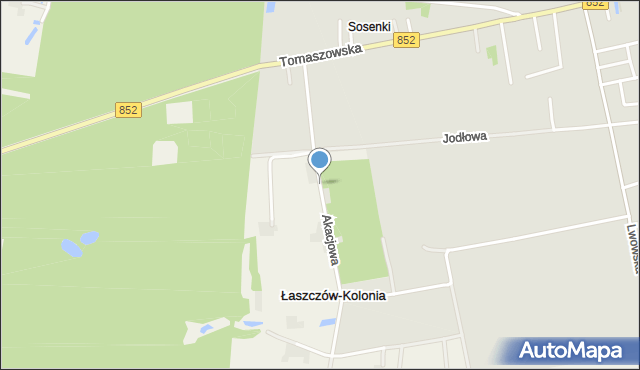 Łaszczów, Akacjowa, mapa Łaszczów