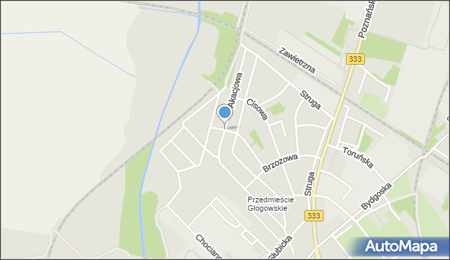 Legnica, Akacjowa, mapa Legnicy