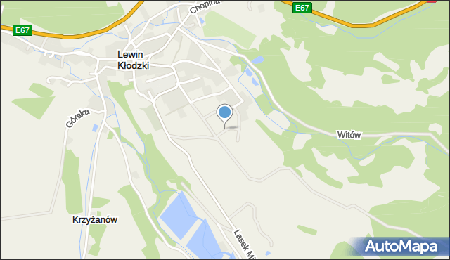 Lewin Kłodzki, Akacjowa, mapa Lewin Kłodzki