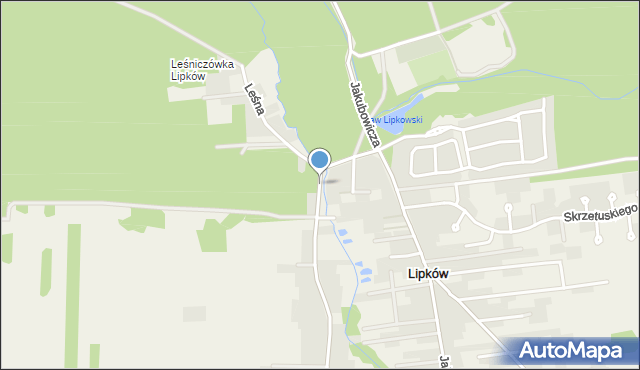 Lipków, Akacjowa, mapa Lipków