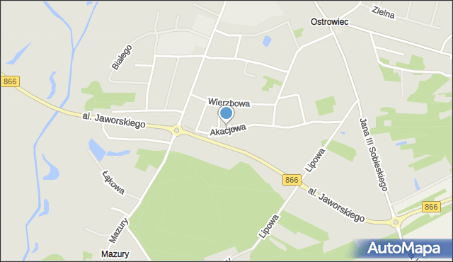 Lubaczów, Akacjowa, mapa Lubaczów