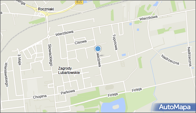 Lubartów, Akacjowa, mapa Lubartów