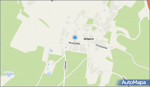 Milwino, Akacjowa, mapa Milwino