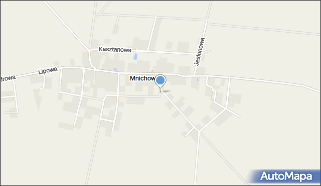 Mnichowice gmina Żórawina, Akacjowa, mapa Mnichowice gmina Żórawina