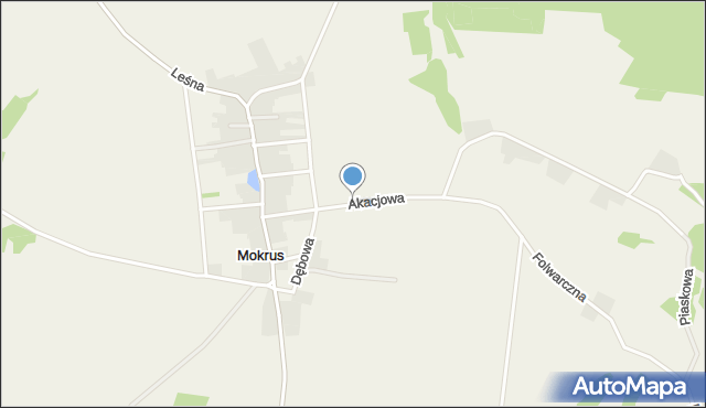 Mokrus gmina Ogrodzieniec, Akacjowa, mapa Mokrus gmina Ogrodzieniec