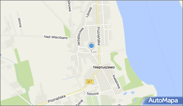 Niepruszewo, Akacjowa, mapa Niepruszewo