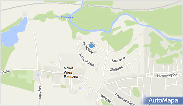 Nowa Wieś Rzeczna, Akacjowa, mapa Nowa Wieś Rzeczna