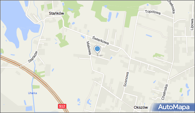 Okszów, Akacjowa, mapa Okszów