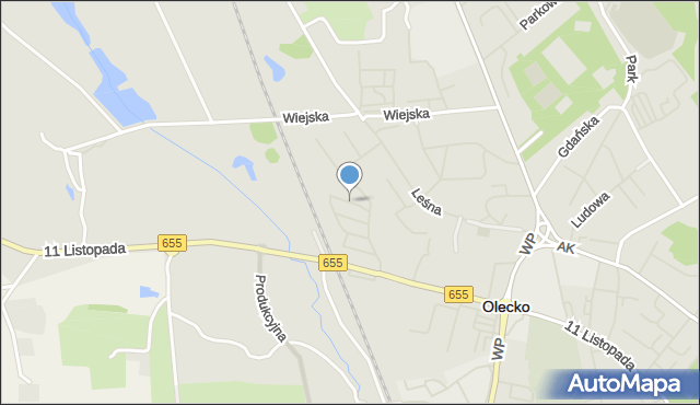 Olecko, Akacjowa, mapa Olecko