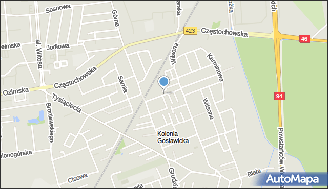 Opole, Akacjowa, mapa Opola