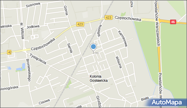 Opole, Akacjowa, mapa Opola